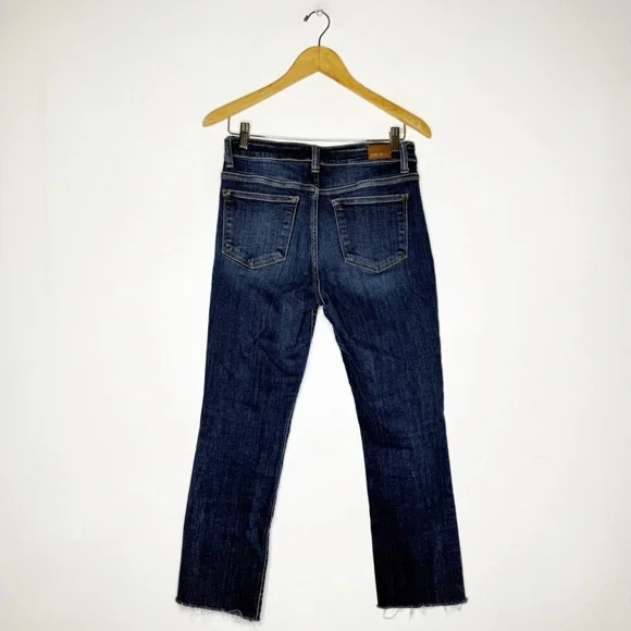 Judy Blue Straight Fit Raw Hem Dark Wash Jeans Size 5 / 27 - Picture 2 of 7